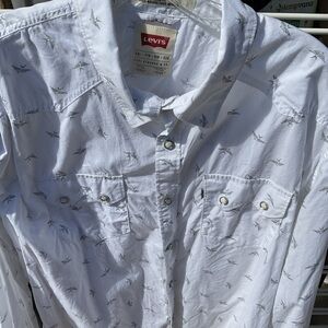 Levi's White Shirt with Bird Pattern